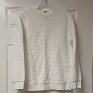 H&M Cream Ribbed Crewneck Sweater for Men